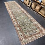 3’4 x 13’3 Classic Antique Runner Muted Midnight Blue, Rust & Bone 5694