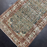 3’4 x 13’3 Classic Antique Runner Muted Midnight Blue, Rust & Bone 5694