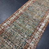 3’4 x 13’3 Classic Antique Runner Muted Midnight Blue, Rust & Bone 5694