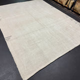 7’2 x 9’4 Vintage Organic Hemp Flatweave Off White 5644
