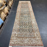 3’4 x 13’1 Classic Antique Runner Muted Blue-Black, Copper & Bone 5504