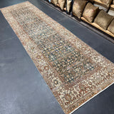 3’4 x 13’1 Classic Antique Runner Muted Blue-Black, Copper & Bone 5504
