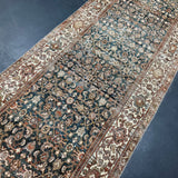 3’4 x 13’1 Classic Antique Runner Muted Blue-Black, Copper & Bone 5504