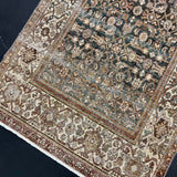 3’4 x 13’1 Classic Antique Runner Muted Blue-Black, Copper & Bone 5504