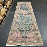 3’6 x 11’4 Classic Vintage Runner Muted Midnight Blue, Pink and Sea Green 5502