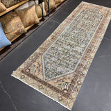 3’1 x 9’3 Classic Vintage Runner Muted Charcoal, Teal, Brown & Beige 5501