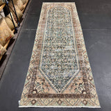 3’1 x 9’3 Classic Vintage Runner Muted Charcoal, Teal, Brown & Beige 5501