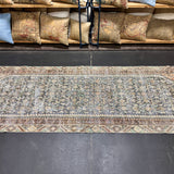 3’1 x 9’3 Classic Vintage Runner Muted Charcoal, Teal, Brown & Beige 5501