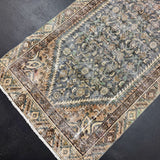 3’1 x 9’3 Classic Vintage Runner Muted Charcoal, Teal, Brown & Beige 5501