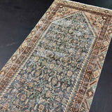 3’1 x 9’3 Classic Vintage Runner Muted Charcoal, Teal, Brown & Beige 5501