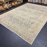 8’9 x 11’11 Classic Vintage Rug Muted Ivory, Denim Blue & Beige 5731