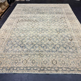 8’9 x 11’11 Classic Vintage Rug Muted Ivory, Denim Blue & Beige 5731