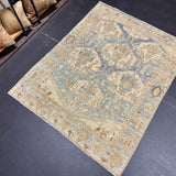 4’2 x 5’3 Classic Vintage Rug Muted Denim Blue & Beige 5732