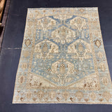 4’2 x 5’3 Classic Vintage Rug Muted Denim Blue & Beige 5732