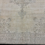 6’9 x 10’2 Classic Vintage Oushak Rug Beige, Gray & Charcoal *Read Description R103