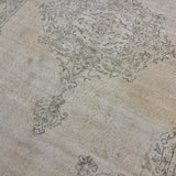 6’9 x 10’2 Classic Vintage Oushak Rug Beige, Gray & Charcoal *Read Description R103