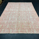 7’3 x 9’10 Classic Vintage Oushak Rug Muted Red & Beige *Read Description R105