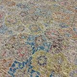 10’3 x 13’10 Silk and Wool Rug Silver, Blue, Chartreuse, Aubergine & Pink K0001