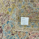 10’3 x 13’10 Silk and Wool Rug Silver, Blue, Chartreuse, Aubergine & Pink K0001