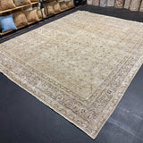 9’6 x 12’4 Classic Vintage Rug Muted Gray-Beige + Sea Blue 5634