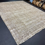 9’6 x 12’4 Classic Vintage Rug Muted Gray-Beige + Sea Blue 5634