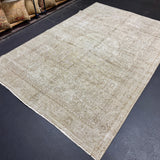 6’2 x 9’2 Classic Vintage Rug Muted Sage-Gray and Brown 5655 Linda's Barn