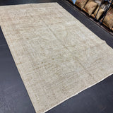 6’2 x 9’2 Classic Vintage Rug Muted Sage-Gray and Brown 5655 Linda's Barn