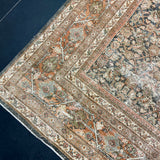 10’4 x 13’7 Classic Antique Rug Muted Black, Rust, Gray & Bone 5734