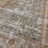 10’4 x 13’7 Classic Antique Rug Muted Black, Rust, Gray & Bone 5734