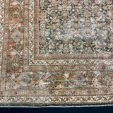 10’4 x 13’7 Classic Antique Rug Muted Black, Rust, Gray & Bone 5734