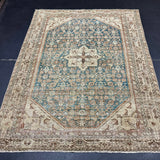 4’10 x 6’2 Classic Antique Rug Denim, Gray-Beige & Brown 5736
