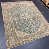 4’10 x 6’2 Classic Antique Rug Denim, Gray-Beige & Brown 5736