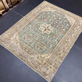4’10 x 6’2 Classic Antique Rug Denim, Gray-Beige & Brown 5736
