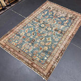 4’ x 6’1 Classic Vintage Rug Denim, Rust, Beige & Brown 5737 Linda's Barn