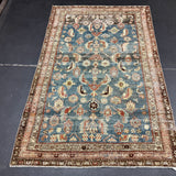 4’ x 6’1 Classic Vintage Rug Denim, Rust, Beige & Brown 5737 Linda's Barn