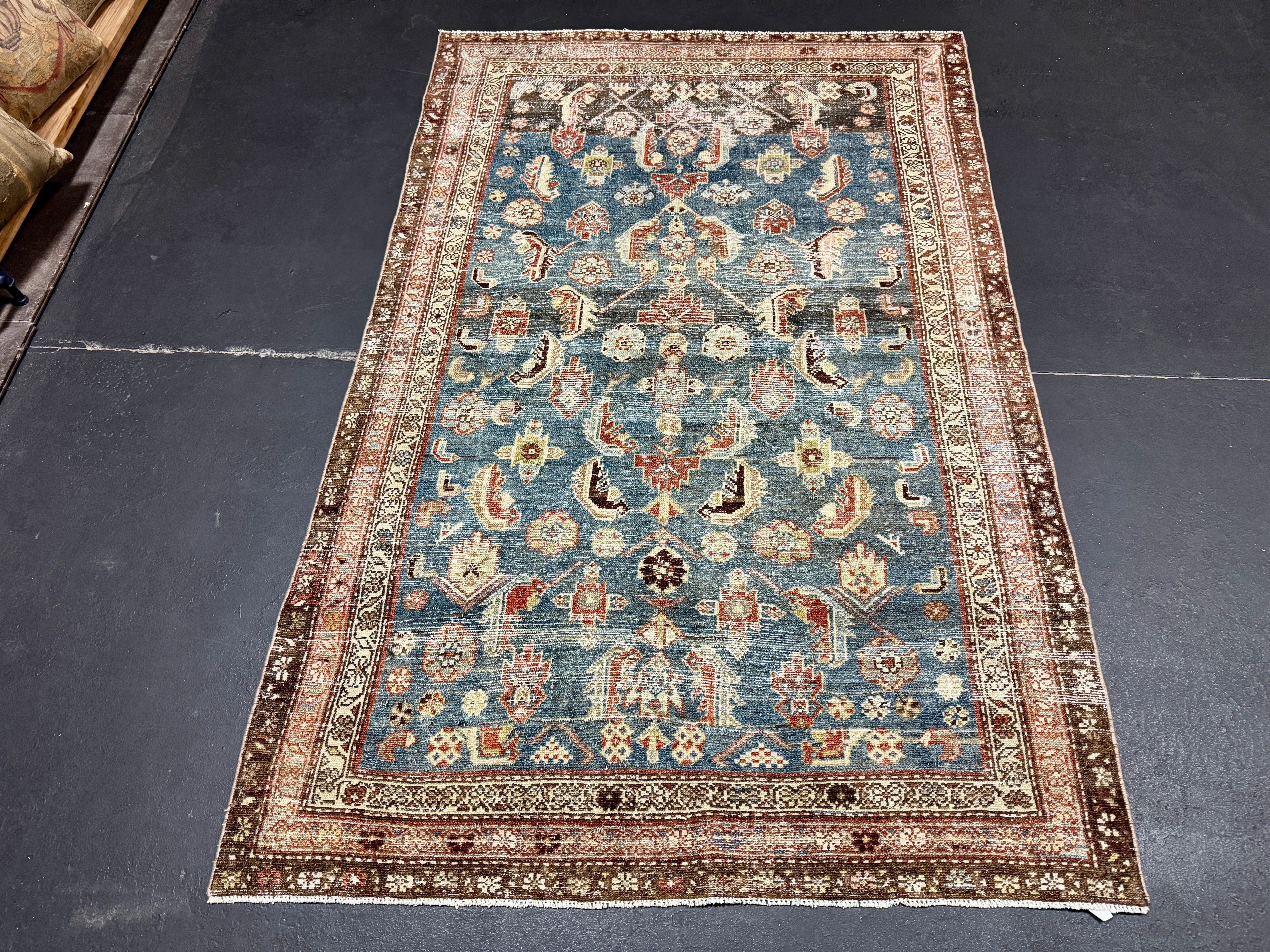 4’ x 6’1 Classic Vintage Rug Denim, Rust, Beige & Brown 5737 Linda's Barn
