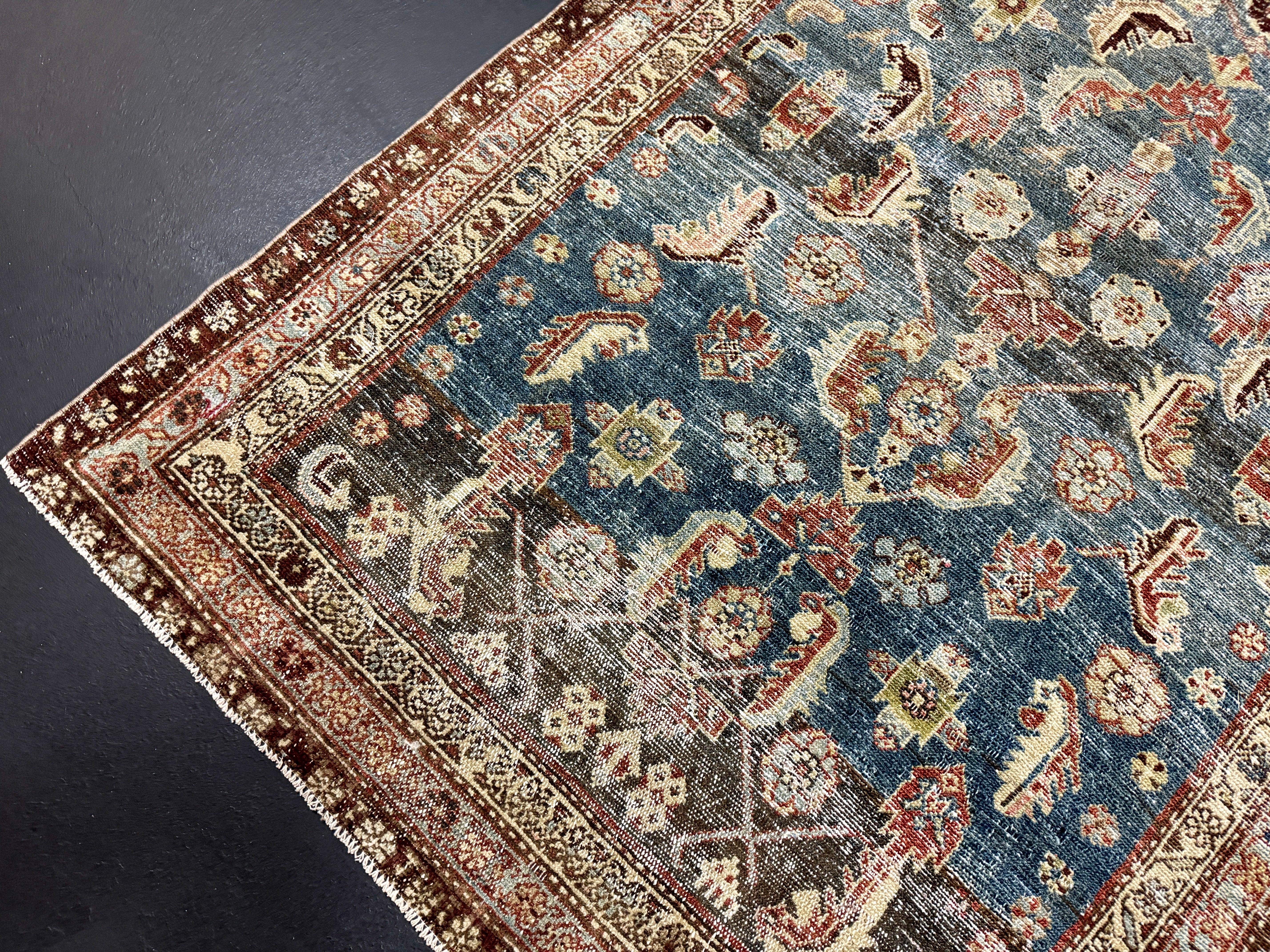 4’ x 6’1 Classic Vintage Rug Denim, Rust, Beige & Brown 5737 Linda's Barn