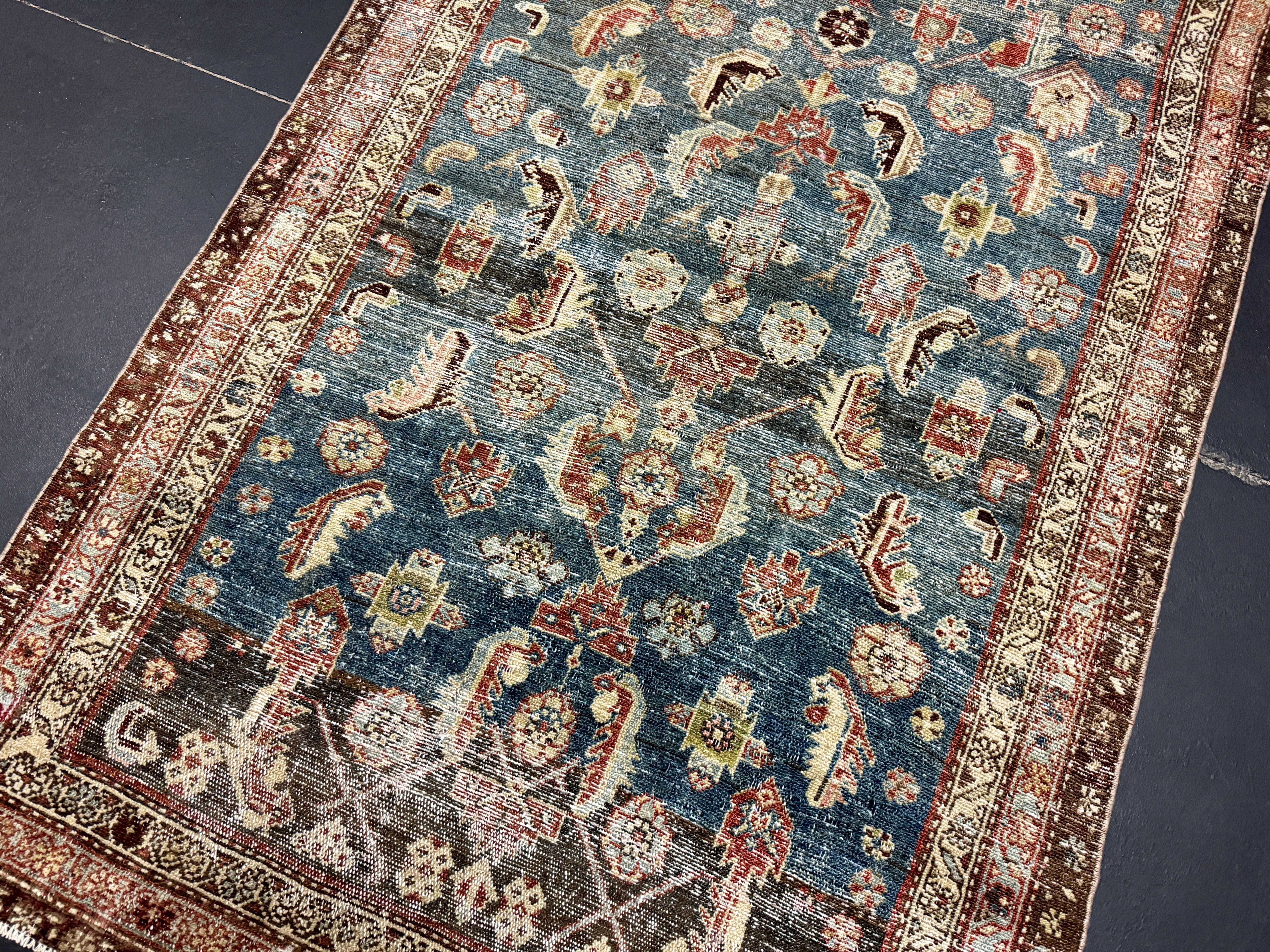 4’ x 6’1 Classic Vintage Rug Denim, Rust, Beige & Brown 5737 Linda's Barn
