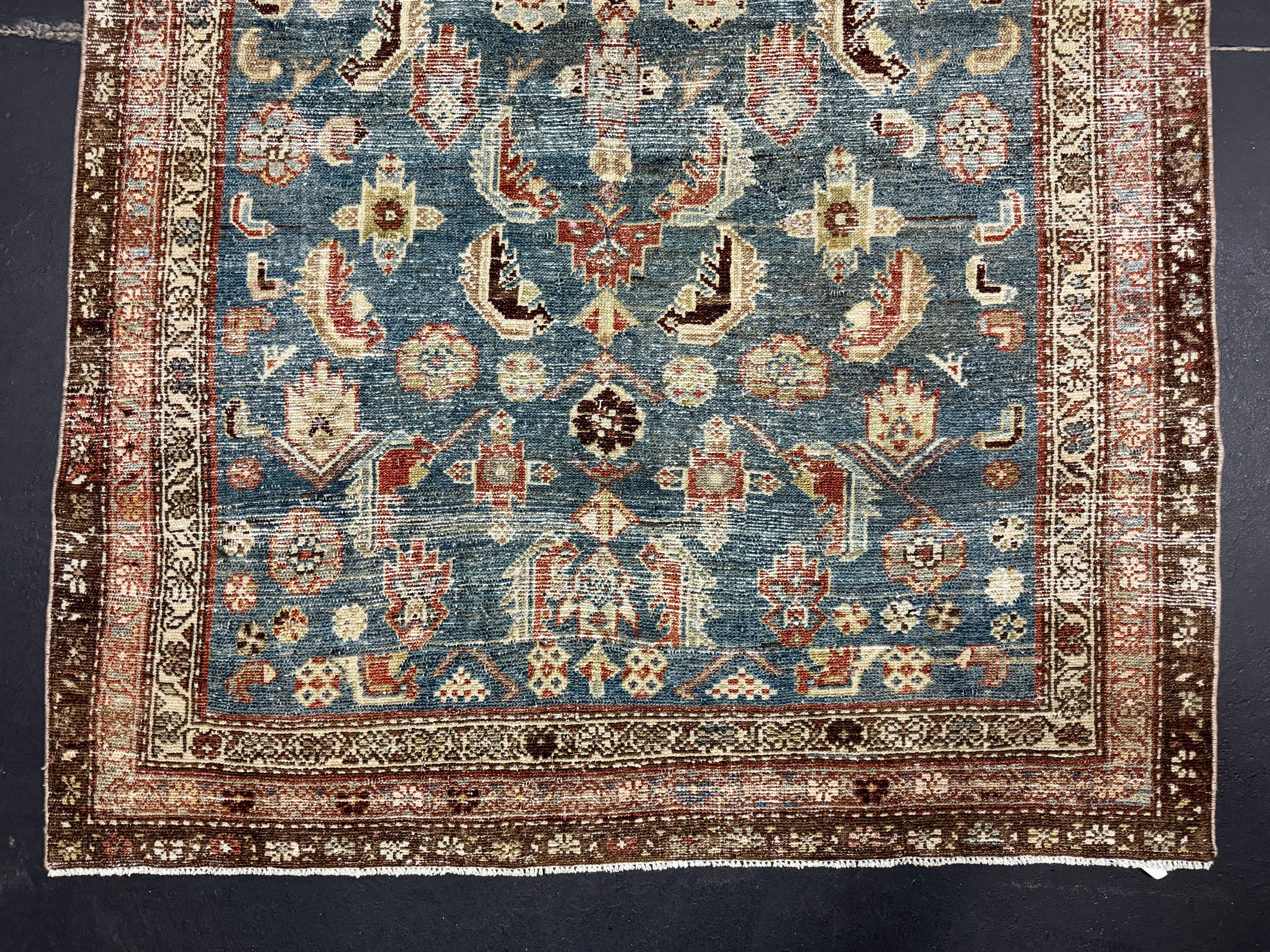 4’ x 6’1 Classic Vintage Rug Denim, Rust, Beige & Brown 5737 Linda's Barn