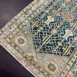 3’11 x 6’4 Classic Vintage Rug Denim Blue, Bronze and Ivory 5738