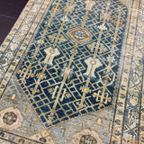 3’11 x 6’4 Classic Vintage Rug Denim Blue, Bronze and Ivory 5738
