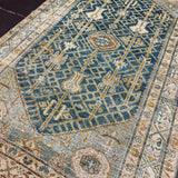 3’11 x 6’4 Classic Vintage Rug Denim Blue, Bronze and Ivory 5738