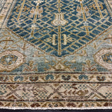 3’11 x 6’4 Classic Vintage Rug Denim Blue, Bronze and Ivory 5738