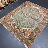 5’3 x 6’7 Classic Antique Rug Denim, Gray, Rust & Brown 5743