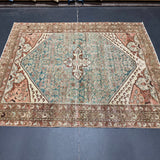 5’3 x 6’7 Classic Antique Rug Denim, Gray, Rust & Brown 5743