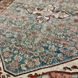 5’3 x 6’7 Classic Antique Rug Denim, Gray, Rust & Brown 5743