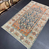 4’3 x 7’4 Classic Vintage Rug Denim, Burnt Orange & Ivory 5745