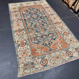 4’3 x 7’4 Classic Vintage Rug Denim, Burnt Orange & Ivory 5745