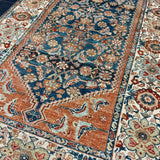 4’3 x 7’4 Classic Vintage Rug Denim, Burnt Orange & Ivory 5745