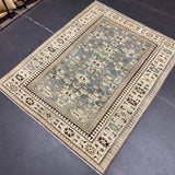 4’2 x 5’3 Classic Antique Rug Muted Midnight Blue, Gray Blue, Green & Brown 5740